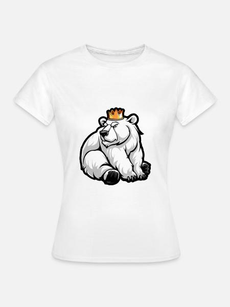 Eisbär Comic Krone - Frauen T-Shirt - Weiß