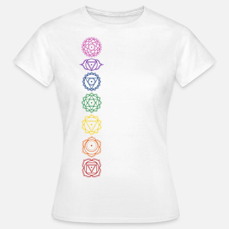 7 chakra symbols - colors assignment - Women's T-Shirt - white