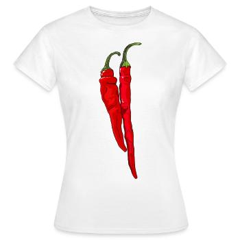 Chili Pepper Scharf Chilischote Paprika Spicy Food - Frauen T-Shirt - Weiß - Vorne - AI Model Female 172 dark (172cm)