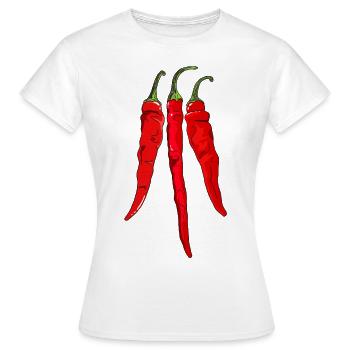 Chili Pepper Scharf Chilischote Paprika Spicy Food - Frauen T-Shirt - Weiß - Vorne - AI Model Female 172 dark (172cm)