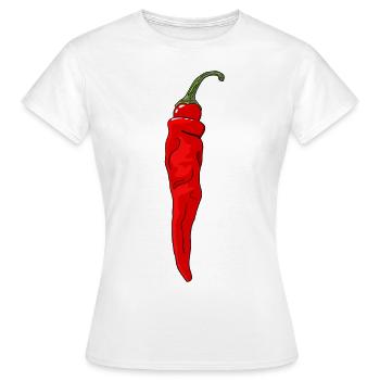 Chili Pepper Scharf Chilischote Paprika Spicy Food - Frauen T-Shirt - Weiß - Vorne - AI Model Female 172 dark (172cm)