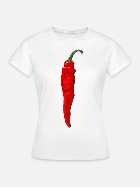Chili Piment Piment Piment Poivre Paprika Nourriture épicée - T-shirt Femme - blanc