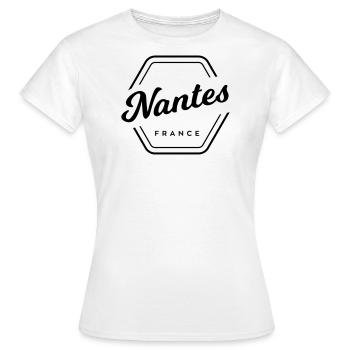 Nantes - France - T-shirt Femme - blanc - Devant - AI Model Female 172 dark (172cm)