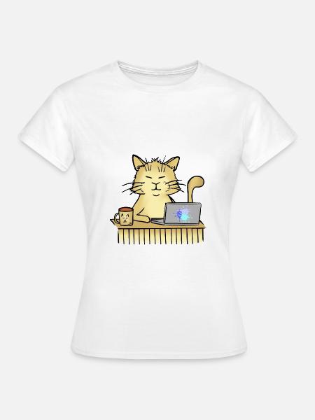 Office Cat - Frauen T-Shirt - Weiß