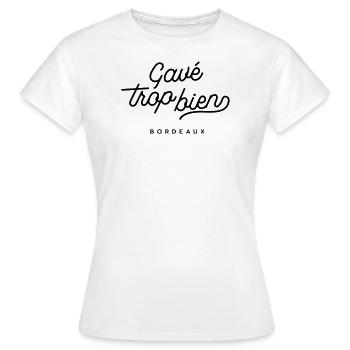 Gavé trop bien - Bordeaux - T-shirt Femme - blanc - Devant - AI Model Female 172 dark (172cm)