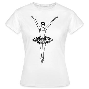 Ballerina - Frauen T-Shirt - Weiß - Vorne - AI Model Female 172 dark (172cm)