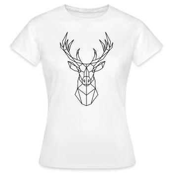Cerf géometrique - T-shirt Femme - blanc - Devant - AI Model Female 172 dark (172cm)