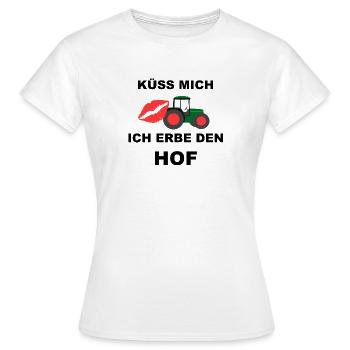 küss mich ich erbe den hof - Frauen T-Shirt - Weiß - Vorne - AI Model Female 172 dark (172cm)