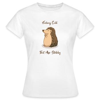 Hérisson - Se sentir mignon mais aussi dégoûtant - T-shirt Femme - blanc - Devant - AI Model Female 172 dark (172cm)
