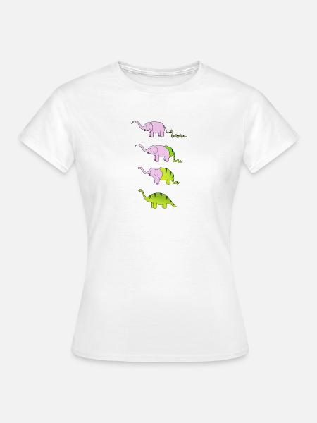 Dinosaurier Schlange Elefant - Frauen T-Shirt - Weiß