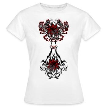 DragonDouble Flower - Women's T-Shirt - white - Front - AI Model Female 172 dark (172cm)