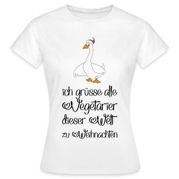 Lustige Geschenke für Vegetarier zu Weihnachten - Frauen T-Shirt - Weiß - Vorne - AI Model Female 172 dark (172cm)