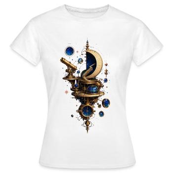 Cosmos mécanique steampunk horlogerie - T-shirt Femme - blanc - Devant - AI Model Female 172 dark (172cm)