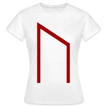 Uruz Rune Red – Viking Futhark Norse - Women's T-Shirt - white - Front - AI Model Female 172 dark (172cm)
