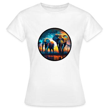 Elefanten Afrika Serengeti Wüste - Frauen T-Shirt - Weiß - Vorne - AI Model Female 172 dark (172cm)