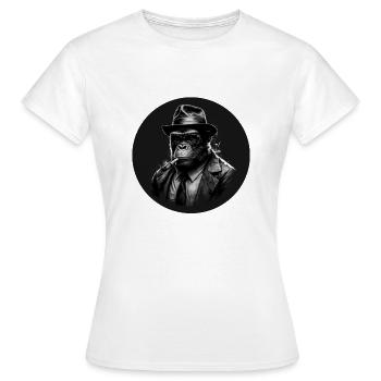 Gangster Affe Mafiaboss - Frauen T-Shirt - Weiß - Vorne - AI Model Female 172 dark (172cm)