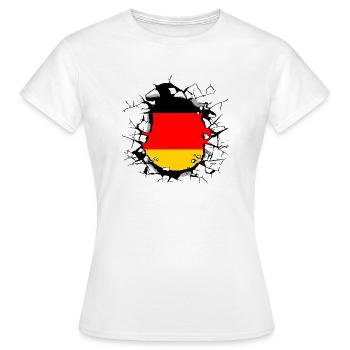 Allemagne Drapeau allemand Drapeau allemand Utilisé Regarder à la maison - T-shirt Femme - blanc - Devant - AI Model Female 172 dark (172cm)