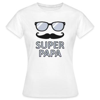 super papa - T-shirt Femme - blanc - Devant - AI Model Female 172 dark (172cm)