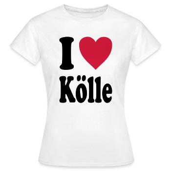 J'adore Koelle (Köln / Cologne) - T-shirt Femme - blanc - Devant - AI Model Female 172 dark (172cm)