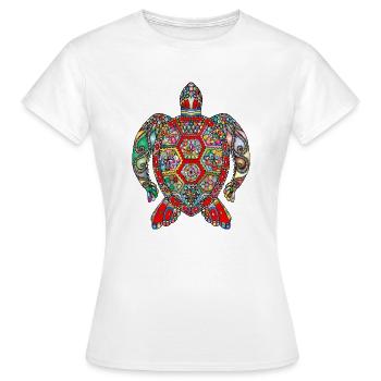 sea turtle colourful - T-shirt Femme - blanc - Devant - AI Model Female 172 dark (172cm)