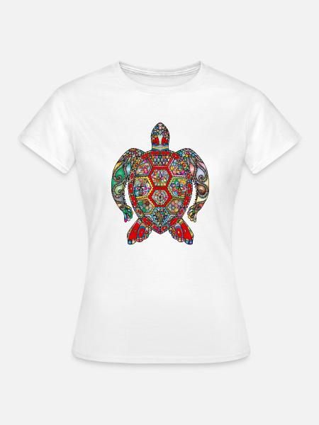 sea turtle colourful - Frauen T-Shirt - Weiß