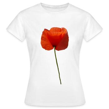 Poppy, summer, bright red - Women's T-Shirt - white - Front - AI Model Female 172 dark (172cm)