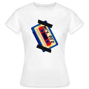 Mix 90's Casette - T-shirt Femme - blanc - Devant - AI Model Female 172 dark (172cm)