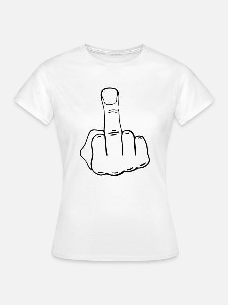 Mittelfinger - Frauen T-Shirt - Weiß