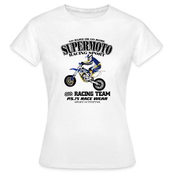 Supermoto - Frauen T-Shirt - Weiß - Vorne - AI Model Female 172 dark (172cm)