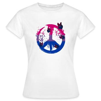 Bisexueller Schmetterlingsfrieden - Frauen T-Shirt - Weiß - Vorne - AI Model Female 172 dark (172cm)