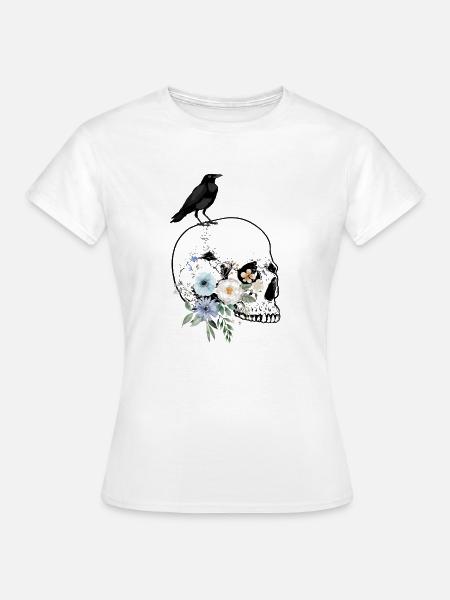 Krähenschädel - Frauen T-Shirt - Weiß