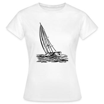 Segelboot am Wind - Frauen T-Shirt - Weiß - Vorne - AI Model Female 172 dark (172cm)