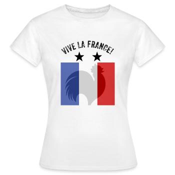 France - T-shirt Femme - blanc - Devant - AI Model Female 172 dark (172cm)