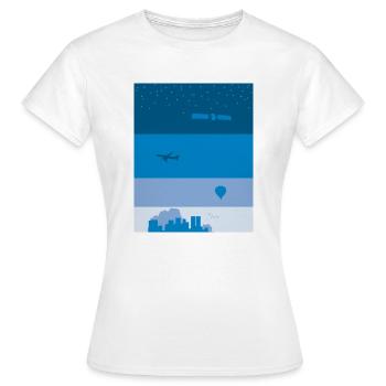 Sky Atmosphere - Frauen T-Shirt - Weiß - Vorne - AI Model Female 172 dark (172cm)