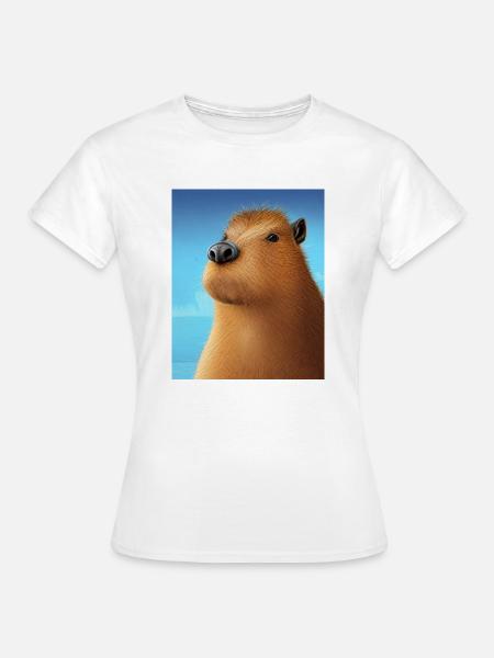Cooles Comic-Porträt von Capybara - Frauen T-Shirt - Weiß