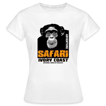 Côte d’Ivoire - Chimpanzés - T-shirt Femme - blanc - Devant - AI Model Female 172 dark (172cm)