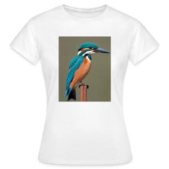 kingfisher on the branch - Women's T-Shirt - white - Front - AI Model Female 172 dark (172cm)