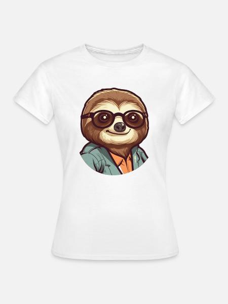 sloth geek - Frauen T-Shirt - Weiß