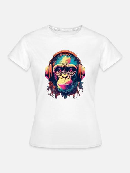 Monkey Beats - Frauen T-Shirt - Weiß