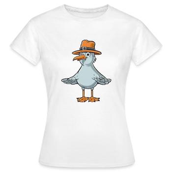 Lustige Möwe - Frauen T-Shirt - Weiß - Vorne - AI Model Female 172 dark (172cm)