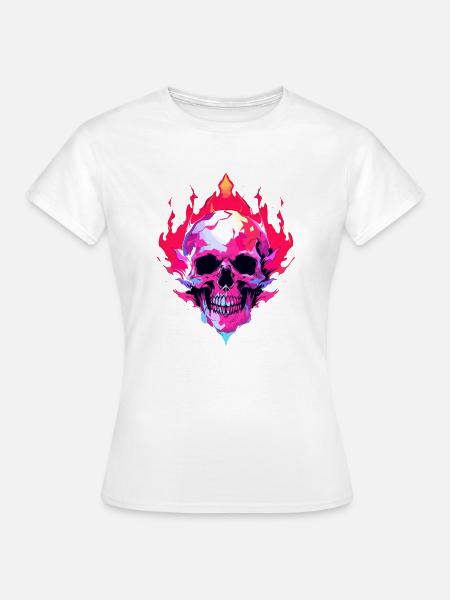 Skull neon - Women's T-Shirt - white