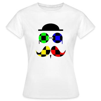 Checkered hipster in black - T-shirt Femme - blanc - Devant - AI Model Female 172 dark (172cm)