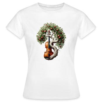 Musik Baum Violine Geige Orchester Big Band - Frauen T-Shirt - Weiß - Vorne - AI Model Female 172 dark (172cm)