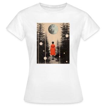 Einen mystischen Wunsch an den Vollmond stellen (Frau) - Frauen T-Shirt - Weiß - Vorne - AI Model Female 172 dark (172cm)