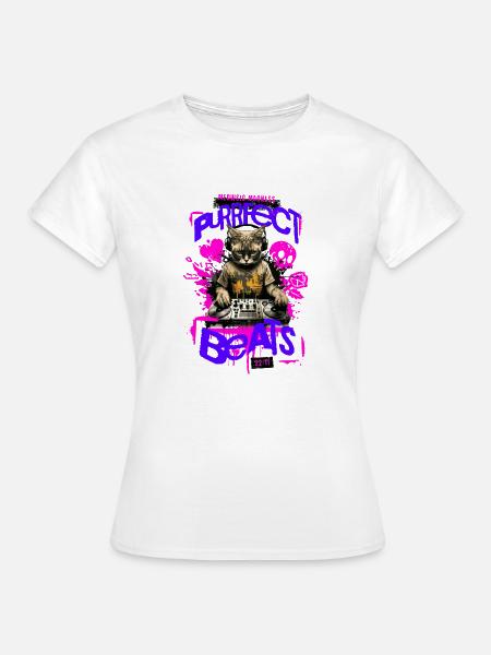 Purrfect Beats 1 - Frauen T-Shirt - Weiß