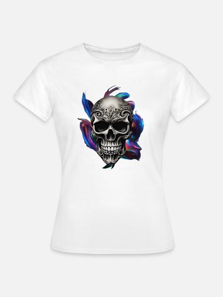 Totenkopf - Frauen T-Shirt - Weiß