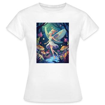 Fée gardienne magique dans la forêt magique - T-shirt Femme - blanc - Devant - AI Model Female 172 dark (172cm)
