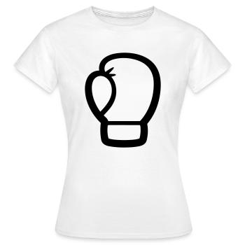 Boxhandschuh - Frauen T-Shirt - Weiß - Vorne - AI Model Female 172 dark (172cm)