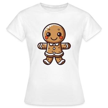 Lebkuchenmann - Frauen T-Shirt - Weiß - Vorne - AI Model Female 172 dark (172cm)