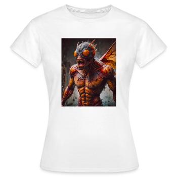 Monstre mutant mi-hommes mi-insecte sombre horreur - T-shirt Femme - blanc - Devant - AI Model Female 172 dark (172cm)